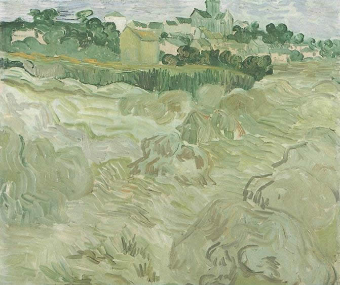 Vincent van Gogh Wheat Fields with Auvers in the Background